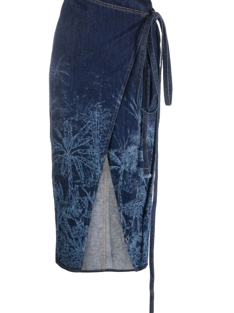 Affordable skirt Alanui Jouy de denim Toile Women Jungle 0719